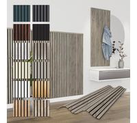 HEXIM Panneaux Acoustiques 138,5x60cm - Paroi à Lamelles Flexible Bois MDF Panneaux Muraux Revêtement à Lamelles Revêtement Mural (6 panneaux / 4,98 m² Sonoma Oak - APH06)