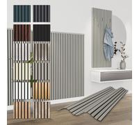 HEXIM Panneaux Acoustiques 138,5x60cm - Paroi à Lamelles Flexible Bois MDF Panneaux Muraux Revêtement à Lamelles Revêtement Mural (1 panneau / 0,83 m² Sandgrey - APH02)