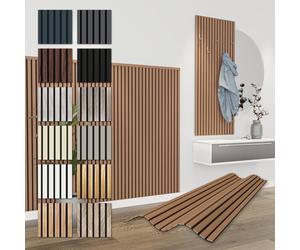 HEXIM Panneaux Acoustiques 138,5x60cm - Paroi à Lamelles Flexible Bois MDF Panneaux Muraux Revêtement à Lamelles Revêtement Mural (1 panneau / 0,83 m² Teak - APH09)