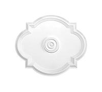HEXIM Perfect Rosace de stuc - Rosace de plafond en mousse de polyuréthane rigide, robuste, élément décoratif (B3073-610 x 520 mm) Lustre Encadrement Médaillon Décor intérieur