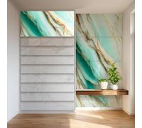 HEXIM Plaques de marbre aspect 4 pièces 122×70cm SPC plastique intérieur & extérieur - Paroi arrière de douche, arrière de cuisine, Salle de bains (3,42 m² 80118) B-Serie