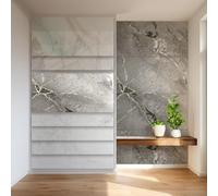 HEXIM Plaques de marbre aspect 4 pièces 122×70cm SPC plastique intérieur & extérieur - Paroi arrière de douche, arrière de cuisine, Salle de bains (3,42 m² 8090B) A-Serie