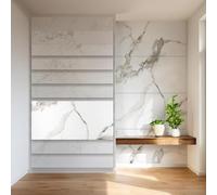 HEXIM Plaques de marbre aspect 4 pièces 122×70cm SPC plastique intérieur & extérieur - Paroi arrière de douche, arrière de cuisine, Salle de bains (3,42 m² 8038A) A-Serie