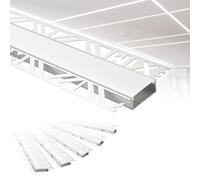 HEXIM Profilés LED Aluminium, Profilé encastré sous cloison sèche avec couvercle opale, Largeurs variées - (2 Mètres, 30mm Largeur lumineuse) Éclairage décoratif