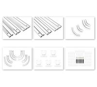 HEXIM Rails à rideaux & Accessoires en PVC - Sélection de rails à 1, 2 et 3 voies, d'arcs, d'accessoires de montage et de caches - Gamme OM (cache-rideaux pour rails OM)