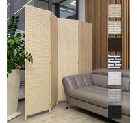 HEXIM Séparateur d'Espace 180x180 cm - Paravent pliable 4 pans - Séparateur de pièce pour bureau à domicile, autonome (LR192-crème)