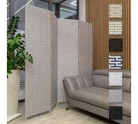 HEXIM Séparateur d'Espace 180x180 cm - Paravent pliable 4 pans - Séparateur de pièce pour terrasse, autonome pour bureau à domicile (LR193-blanc et noir)
