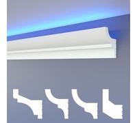 HEXIMO LED moulures classiques, XPS polystyrène expansé éclairage indirect mur & plafond moulures lumière corniche (échantillon HLED 9)