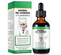 HEXIN Vermifuge pour chat 60 ml, vermifuge à base de plantes pour chats avec probitiques - Amélioration de la digestion, renforcement de l'immunité, anti-parasites, ankylostomes à large bande