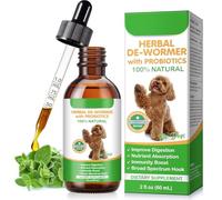 HEXIN Vermifuge pour chien 60 ml, vermifuge pour chiens avec probitiques, prévention des infections parasitaires, favorise un intestin sain, formule naturelle