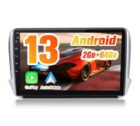 Hexinex Autoradio Android 13 pour Peugeot 208/2008 (2012-2018) [2Go+64Go] avec Carplay Android Auto 10.1 Pouces Écran Tactile GPS Bluetooth Wi-FI/SWC/Aide au Parking