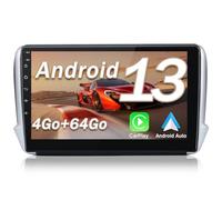 Hexinex Autoradio Android 13 pour Peugeot 208/2008 (2012-2018) [4Go+64Go] avec 4G Carplay Android Auto 10.1 Pouces Écran Tactile GPS Bluetooth Wi-FI/Commande au Volant/Aide au Parking
