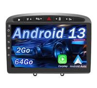 Hexinex Autoradio Android 13 pour Peugeot 308/408 (2007-2013) [2Go+64Go] avec Carplay Android Auto 9 Pouces Écran Tactile GPS Bluetooth Wi-FI/Commande au Volant/Aide au Parking