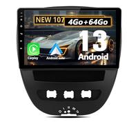 Hexinex Autoradio Android 13 pour PEUGEOT107, avec 10 Pouces HD Écran Tactile,4G,FM/AM,Android Auto et Carplay,GPS,WiFi,Bluetooth, DSP et Commandes au Volant【4Go+64Go