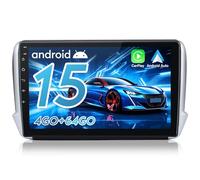 Hexinex Autoradio Android 15 pour Peugeot 208/2008 (2012-2018), Écran 10,1 Pouces 4Go+64Go, 4G, CarPlay & Android Auto, GPS WiFi Bluetooth DSP, Commandes au Volant, Aide au Parking