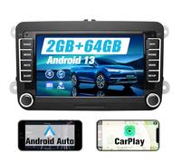 Hexinex Autoradio Android pour Golf 5 6 VW Passat Polo Seat Skoda, CarPlay, Android Auto, écran Tactile HD 7", Bluetooth intégré, FM/RDS, GPS, WiFi, caméra de recul Incluse [2 Go + 64 Go].