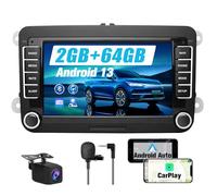 Hexinex Autoradio Android pour Golf 5 6 VW Passat Polo Seat Skoda, CarPlay, Android Auto, écran Tactile HD 7", Bluetooth intégré, FM/RDS, GPS, WiFi, caméra de recul Incluse [2 Go + 64 Go].