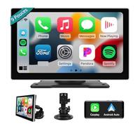 Hexinex Carplay 9 Pouces IPS Écran,Carplay sans Fil Android Auto,Airplay,AutoLink,Écran de Voiture Portable Tactile Full HD Bluetooth-Argent