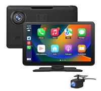 Hexinex CarPlay sans Fil et pour Carplay&Android Auto,avec Dashcam Avant 4K, Caméra Arrière 1080P, Portable, écran Tactile de 9 Pouce avec Bluetooth/GPS/FM/AUX/Lien Miroir/Carte TF 64G