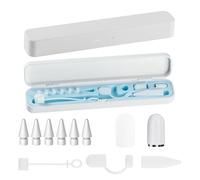 HexinYigjly Lot de 6 embouts de rechange compatibles avec Apple Pencil Pro/2{^>e<^} génération/1ère génération/USB-C, 1 capuchon de rechange magnétique, 3 accessoires anti-perte et 1 étui à stylo bleu