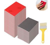 Hexizexi 36 Pièces Éponges à Poncer Grains P600 Papier Poncage Papier Abrasif Sec et Humide Flexibles Eponge Abrasive Convient pour Bois métal Peinture maquettes Meubles