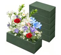 Hexizexi Lot de 6 mousses pour fleurs - 14 x 7,5 x 4,5 cm | Éponge à emboîter pour fleurs, mousse pour fleurs, pour bricolage, vacances, mariage, fête
