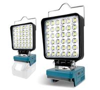 HEXJOSGL Lampe de travail LED portable sans fil 36 LED pour batterie Makita 18 V, avec port de charge rapide USB et type C, éclairage de garage, lampes de camping, spots de chantier (pas de batterie)