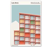 Hexoa Affiche Arcs Charlotte Perriand Affiche déco Architecture - Made in France - Affiche Seule 40x60