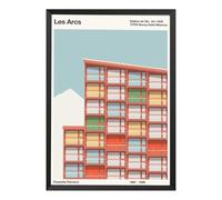 Hexoa Affiche Arcs Charlotte Perriand Affiche déco Architecture - Made in France - Affiche sous Cadre Bois Noir 40x60