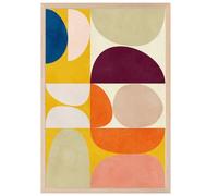 Hexoa Affiche Art Abstrait Vivid Composition - Made in France - Affiche sous Cadre Bois chêne 20x30