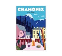 Hexoa Affiche Chamonix Mont Blanc - Made in France - Affiche Seule 30x45