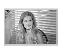 Hexoa Affiche de chanteuse Dalida Une légende - Made in France - Affiche sous Cadre Bois chêne 60x40