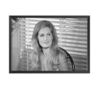 Hexoa Affiche de chanteuse Dalida Une légende - Made in France - Affiche sous Cadre Bois Noir 60x40