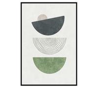 Hexoa Affiche encadrée Abstraction géométrique Verte - Made in France - 40x60