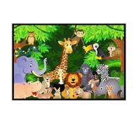 Hexoa Affiche encadrée Animaux Jungle - Made in France - 60x40