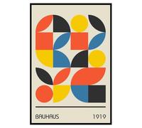 Hexoa Affiche encadrée Bauhaus Composition géométrique - Made in France - 40x60