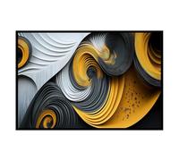 Hexoa Affiche encadrée Composition Abstraite Noir et Or - Made in France - 60x40