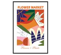 Hexoa Affiche encadrée Composition Florale Abstraite - Made in France - 40x60