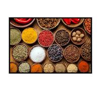 Hexoa Affiche encadrée épices du Monde en Composition - Made in France - 60x40