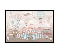 Hexoa Affiche encadrée fête foraine Cirque rétro - Made in France - 60x40