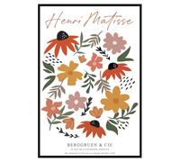 Hexoa Affiche encadrée Fleurs Matisse colorées - Made in France - 40x60