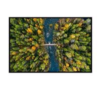 Hexoa Affiche encadrée forêt d’Automne Vue du Ciel - Made in France - 60x40