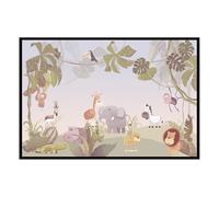 Hexoa Affiche encadrée Jungle Animaux Enfants - Made in France - 60x40