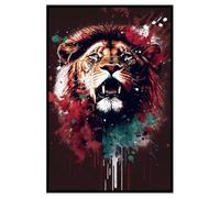 Hexoa Affiche encadrée Lion Rugissant Art Contemporain - Made in France - 40x60