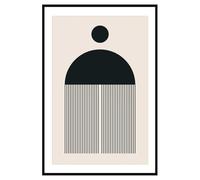 Hexoa Affiche encadrée Minimaliste Arche Graphique Noire - Made in France - 40x60