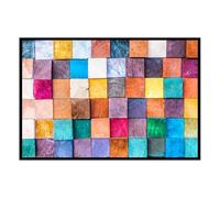Hexoa Affiche encadrée mosaïque géométrique Multicolore - Made in France - 60x40