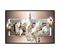 Hexoa Affiche encadrée orchidées Blanches Zen - Made in France - 60x40