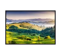 Hexoa Affiche encadrée Paysage Champ au Coucher du Soleil - Made in France - 60x40