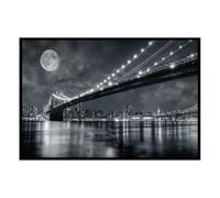Hexoa Affiche encadrée Pont de New York Nuit - Made in France - 60x40