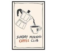 Hexoa Affiche encadrée Sunday Morning Coffee - Made in France - 40x60